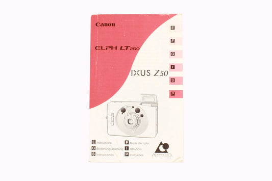 Canon Elph Lt 260 / Ixus 50 Instruction Manual Guide Book