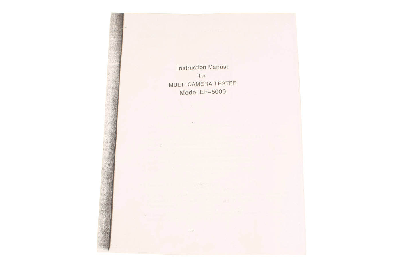 Instruction Manual for Multi Camera Tester Model EF-5000