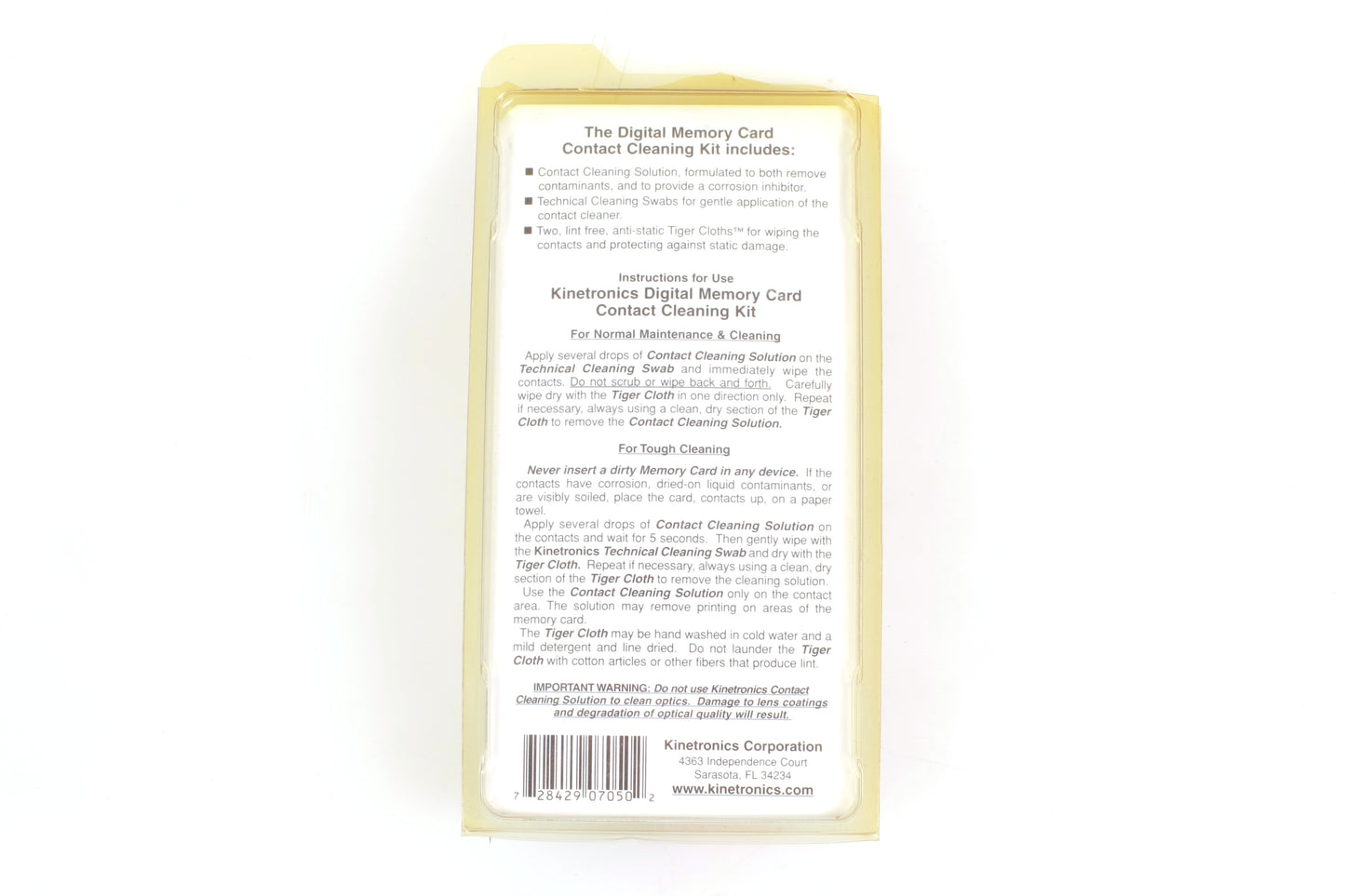 Kinetronics Memory Card Contact Cleaning Kit