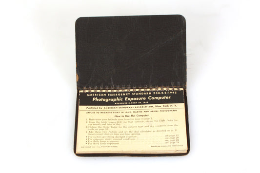 1942 American Emergency Standard Photographic Exposure Computer Booklet
