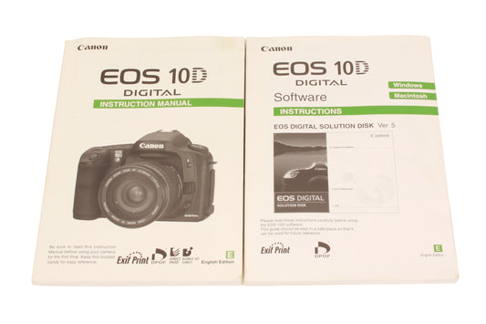 Canon EOS 10D Digital Original Instruction Manual & Software Instructions