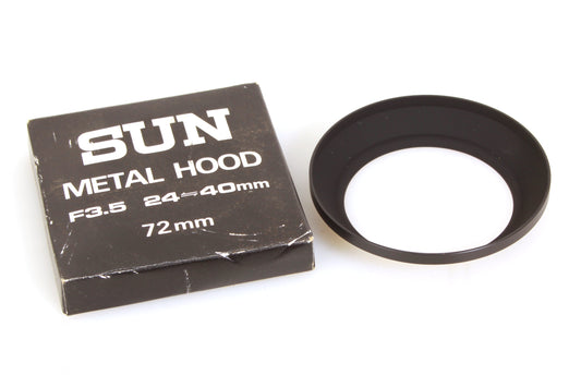 Sun 72mm Lens Hood Metal Vintage in Box
