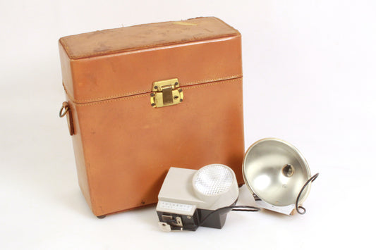 Polaroid Leather Case W/ Two Art Deco Flashes