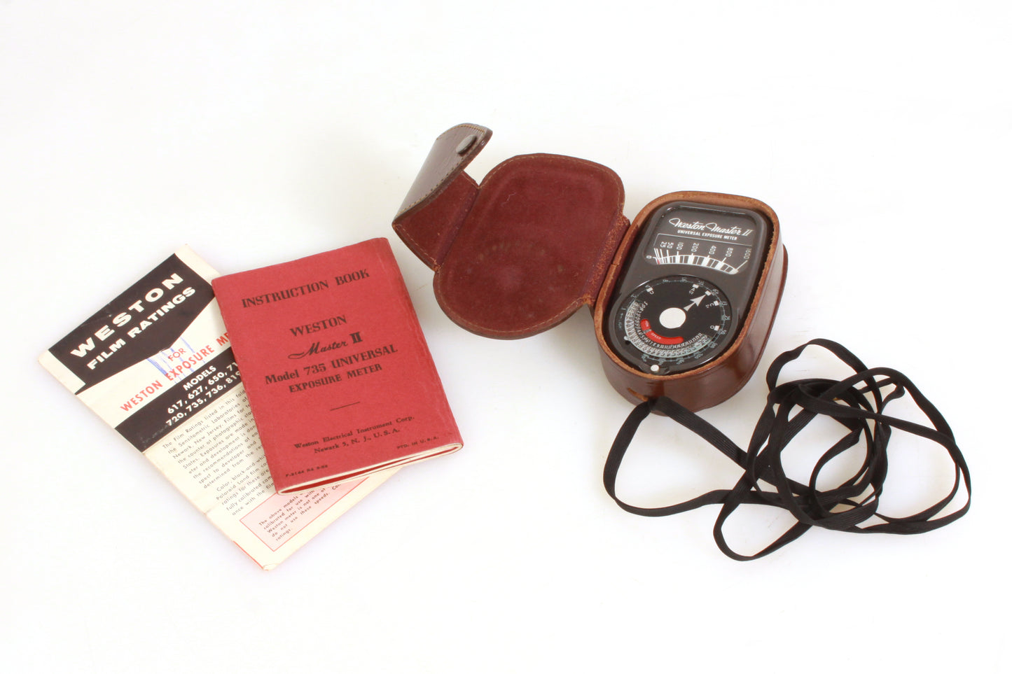 Light Meter Weston Master II Exposure Meter in Leather Case W/ Manual