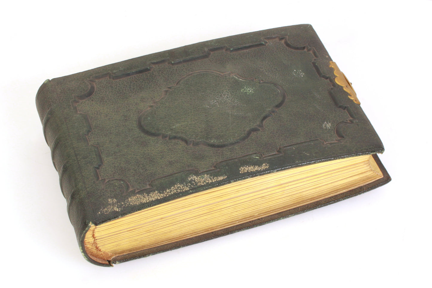 Vintage Photo Album 1860s CDV W/ Gilt Edging