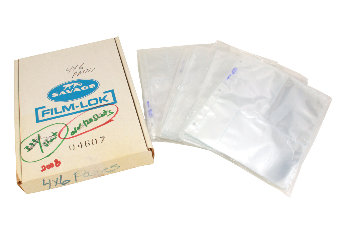Savage Film Lok #04607 Box of 100 4x6 Inch Plastic Print Pages in Box