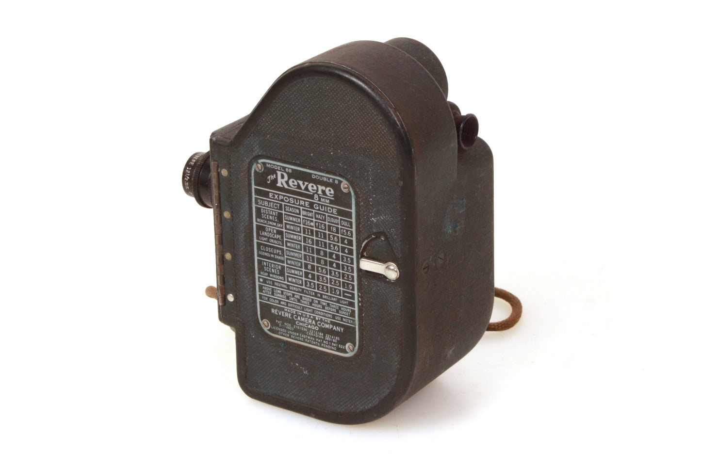 Revere Model 88 8mm Art Deco Movie Camera in Leather Case