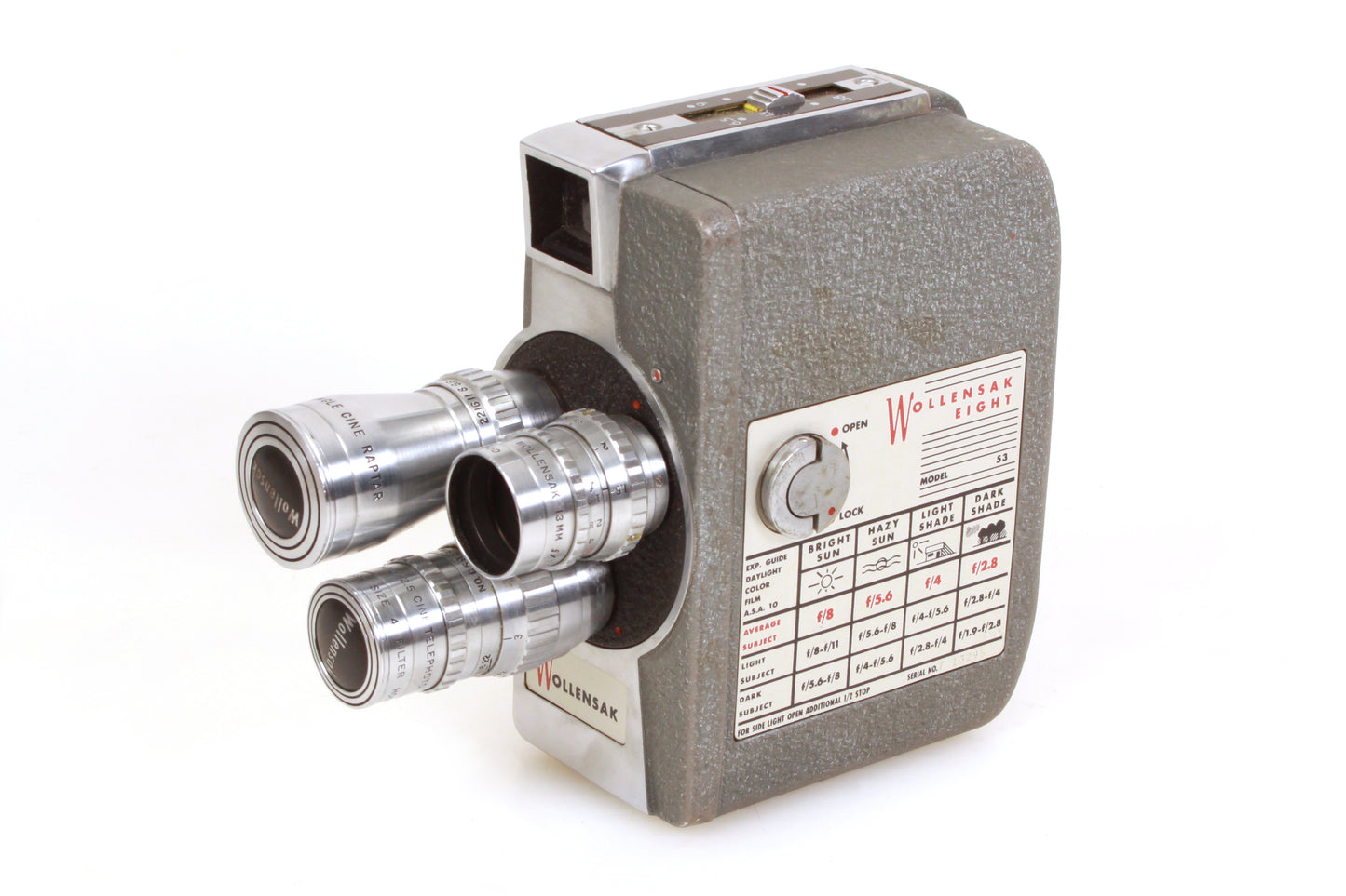 Wollensak Eight Model 53 Art Deco Cine/Movie Camera Vintage I.O.B. w/ Manuals