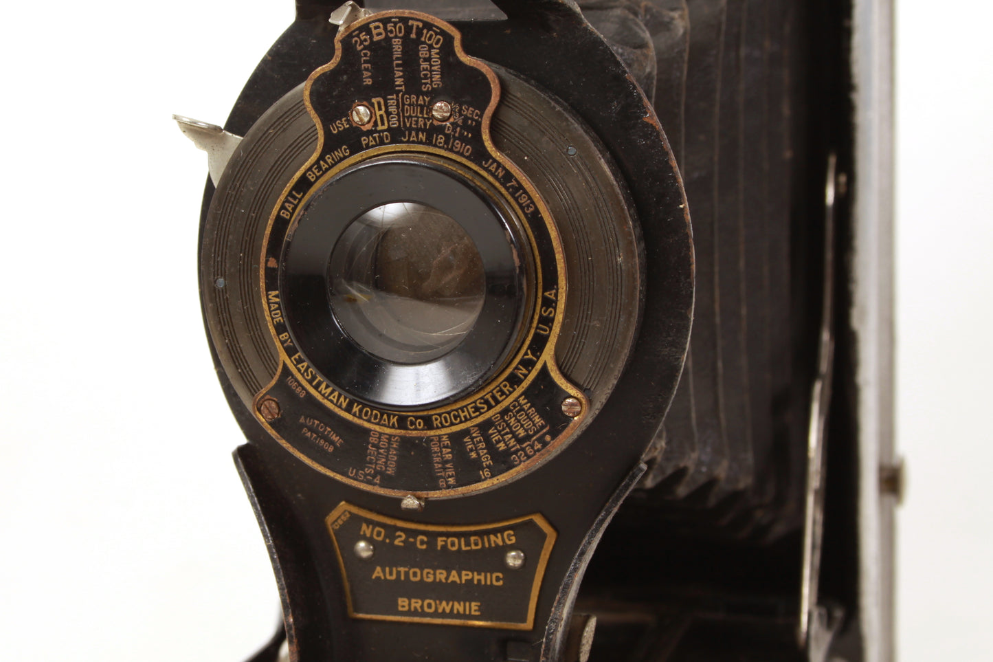 Kodak No. 2-C Folding Autographic Brownie Vintage Folding Camera w/ Original Film in Camera