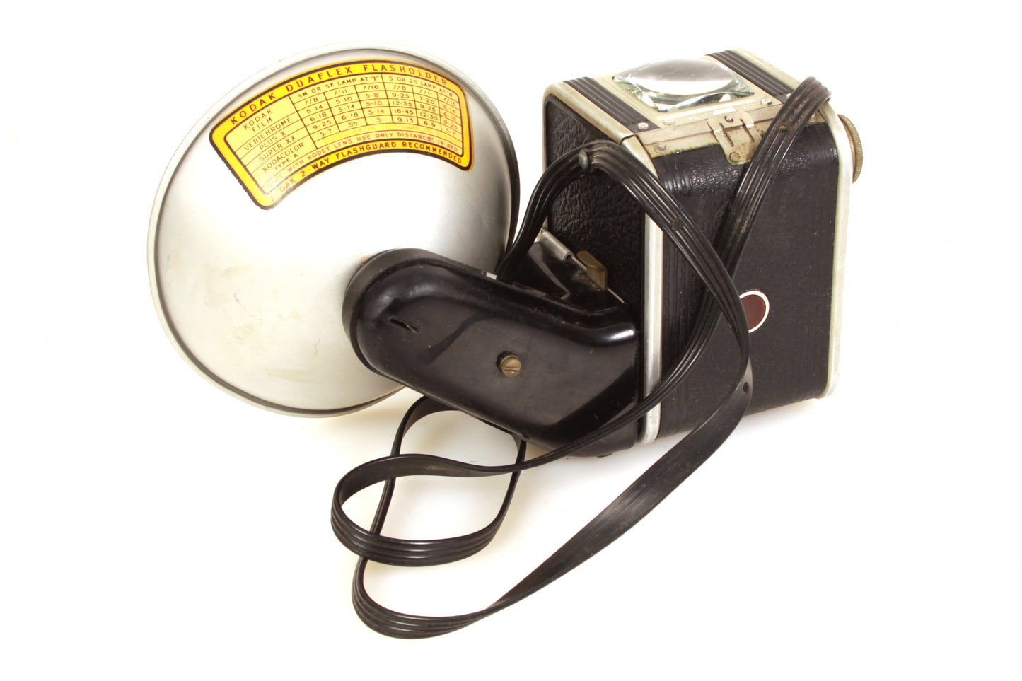 Kodak Duaflex Art Deco Camera w/ Flash, Case & Manual