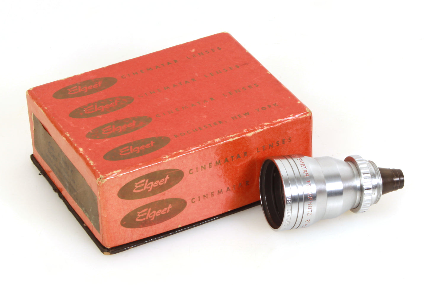 Elgeet Cinematar Telephoto Lens 2 1/2X for Brownie 1.9 Camera Screw Mount in Box