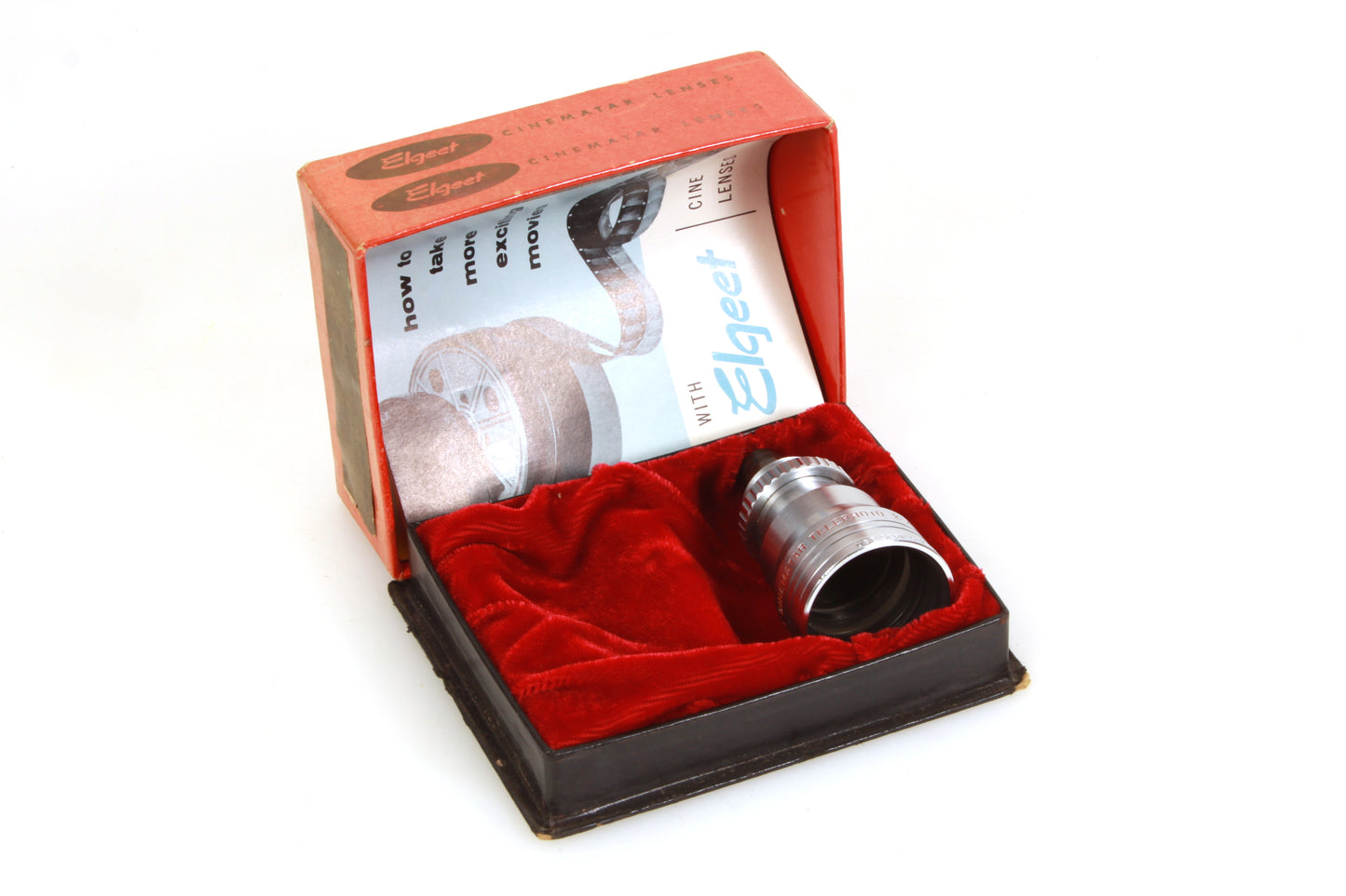 Elgeet Cinematar Telephoto Lens 2 1/2X for Brownie 1.9 Camera Screw Mount in Box