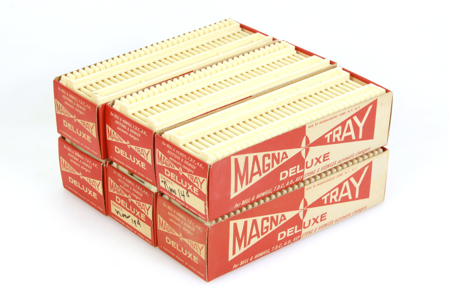 Magna Slide Trays for B&H/T.D.C./Keystone/Viewlex - Each Holds 30 Slides - Lot of 6