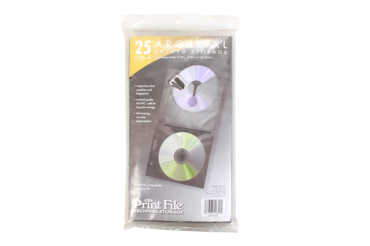 Print File CD/DVD Archival Storage - Pack of 25