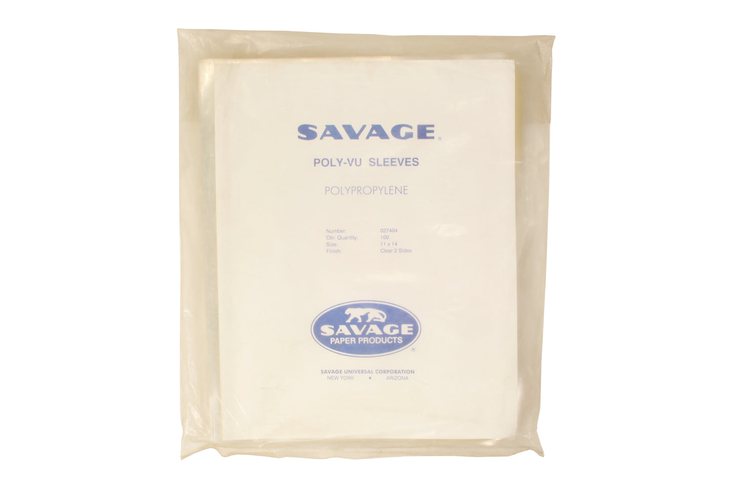 Savage 11x14 Archival Polypropylene Clear Sleeves (100)