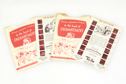 Vintage Tru Vue Tru-Vue Film Card Baby Zoo Animals & A Day at the Zoo - Set of 2