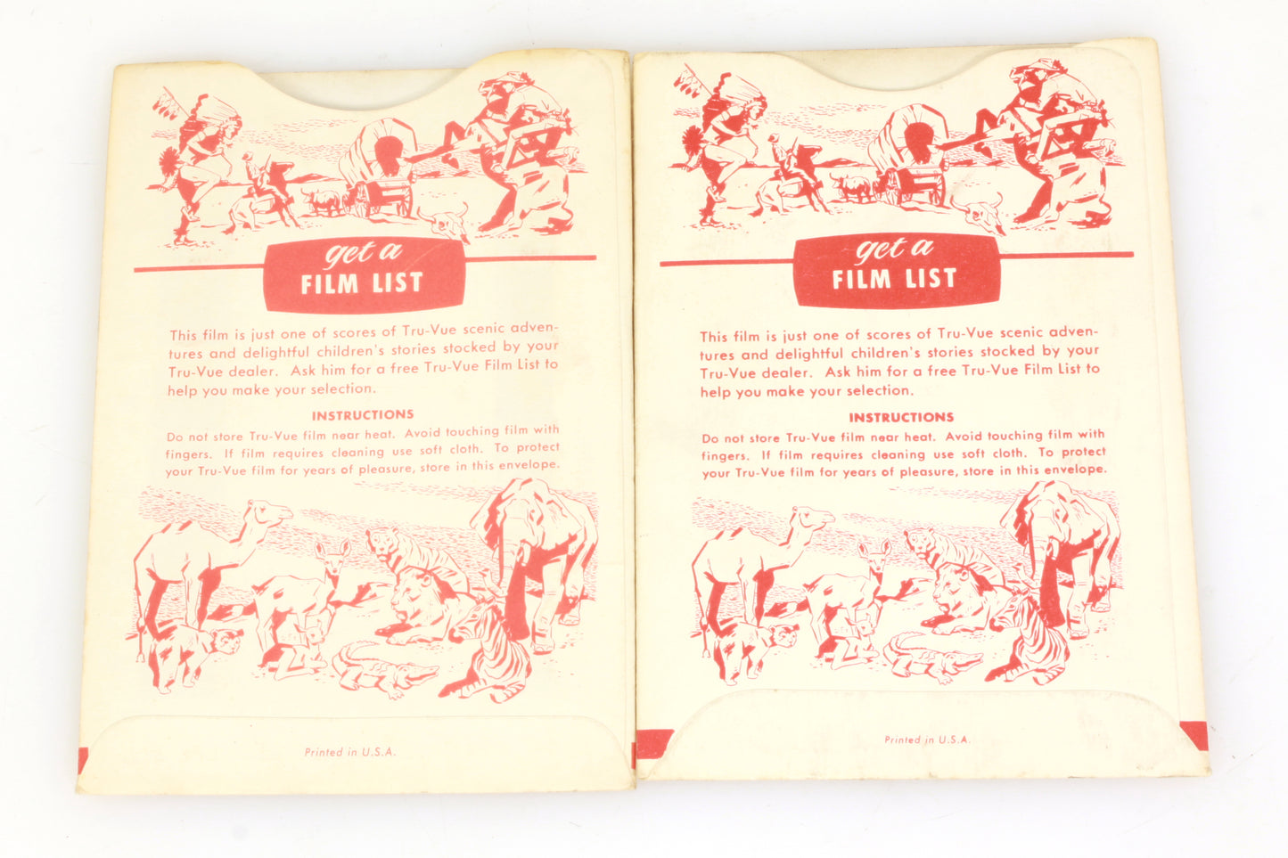 Tru Vue Film Card Slide American Indians & Wild Bill Hickok and Jingles Set of 2