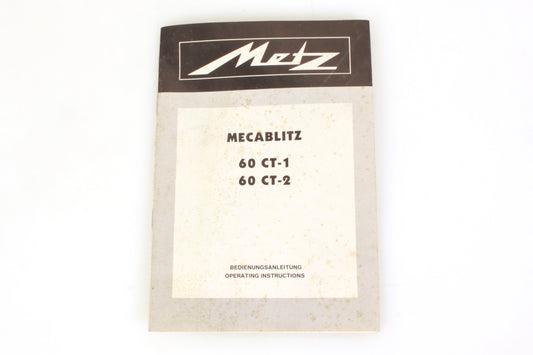 Metz 60 CT-1 CT-2 Instruction Book