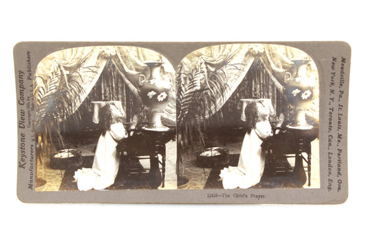 Stereoview Card - The Childs Prayer