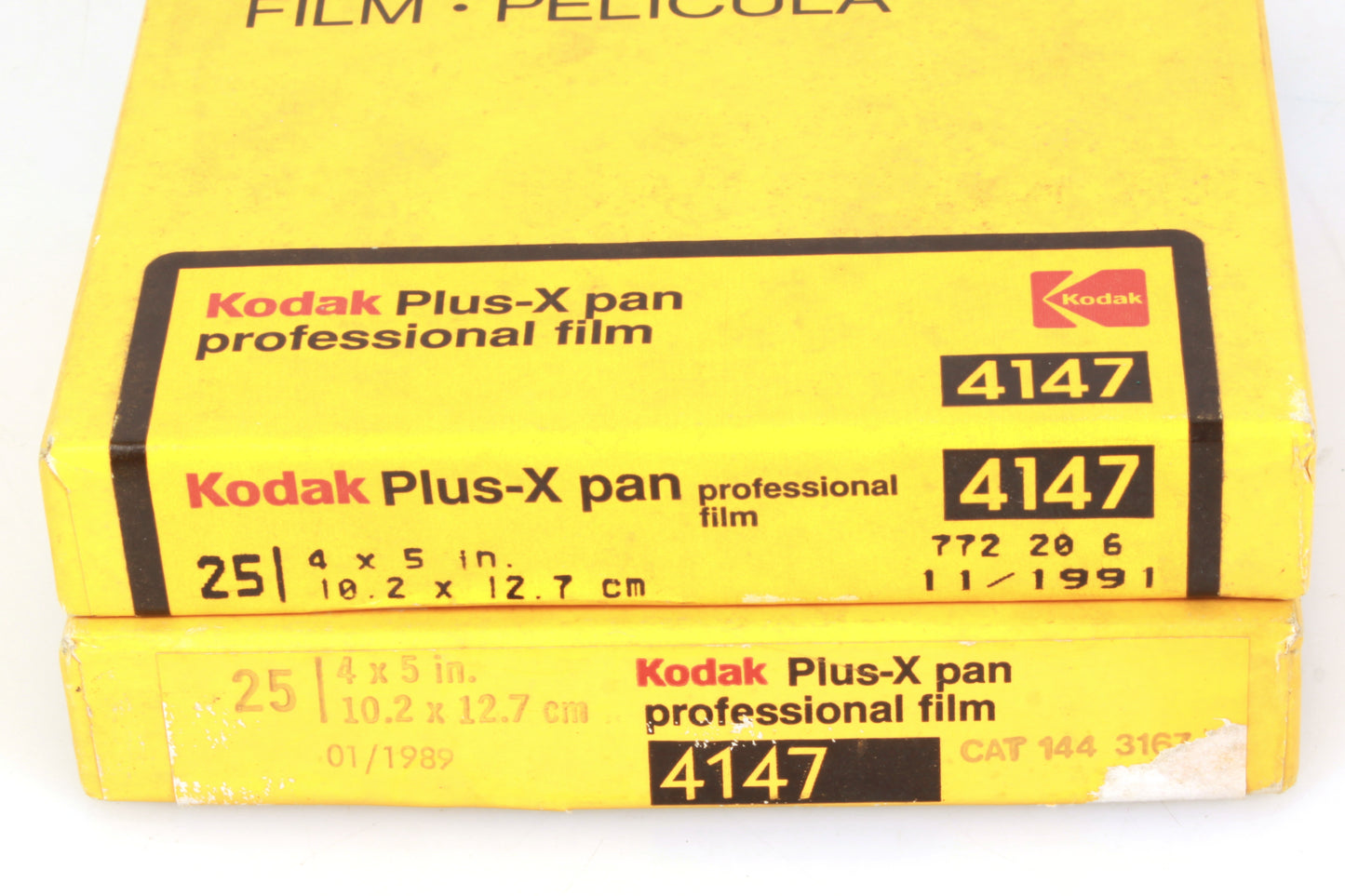 Kodak 4x5 Plus-X Film - Full Box & Partial Box - Expiry Date 1989/1991