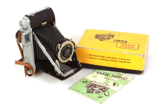 Vintage Kodak Tourist Folding Camera in Box w/ Instructions
