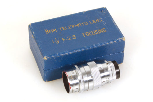 Sun Tele 1 1/2 f2.5 Lens 8mm Cine Mount in Original Box