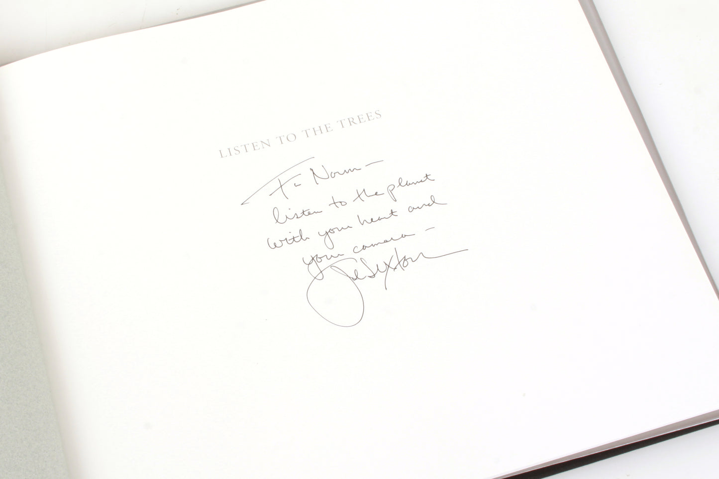 John Sexton LISTEN TO THE TREES 1st Edition Signed by John, w/ Tech Data Sheet
