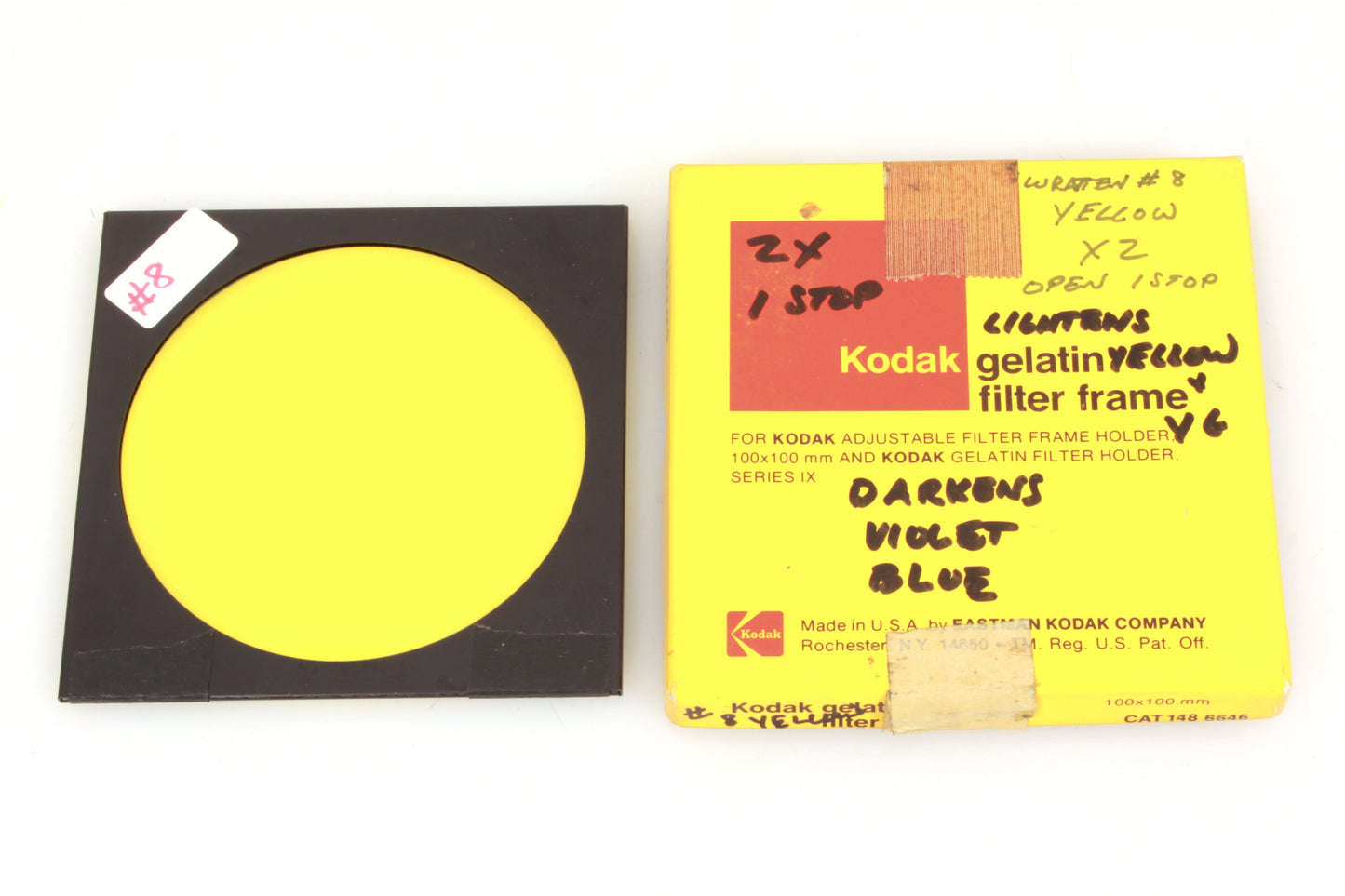 Kodak Gelatin Filter Frame 100x100mm 4 Inch Square with Yellow Filter