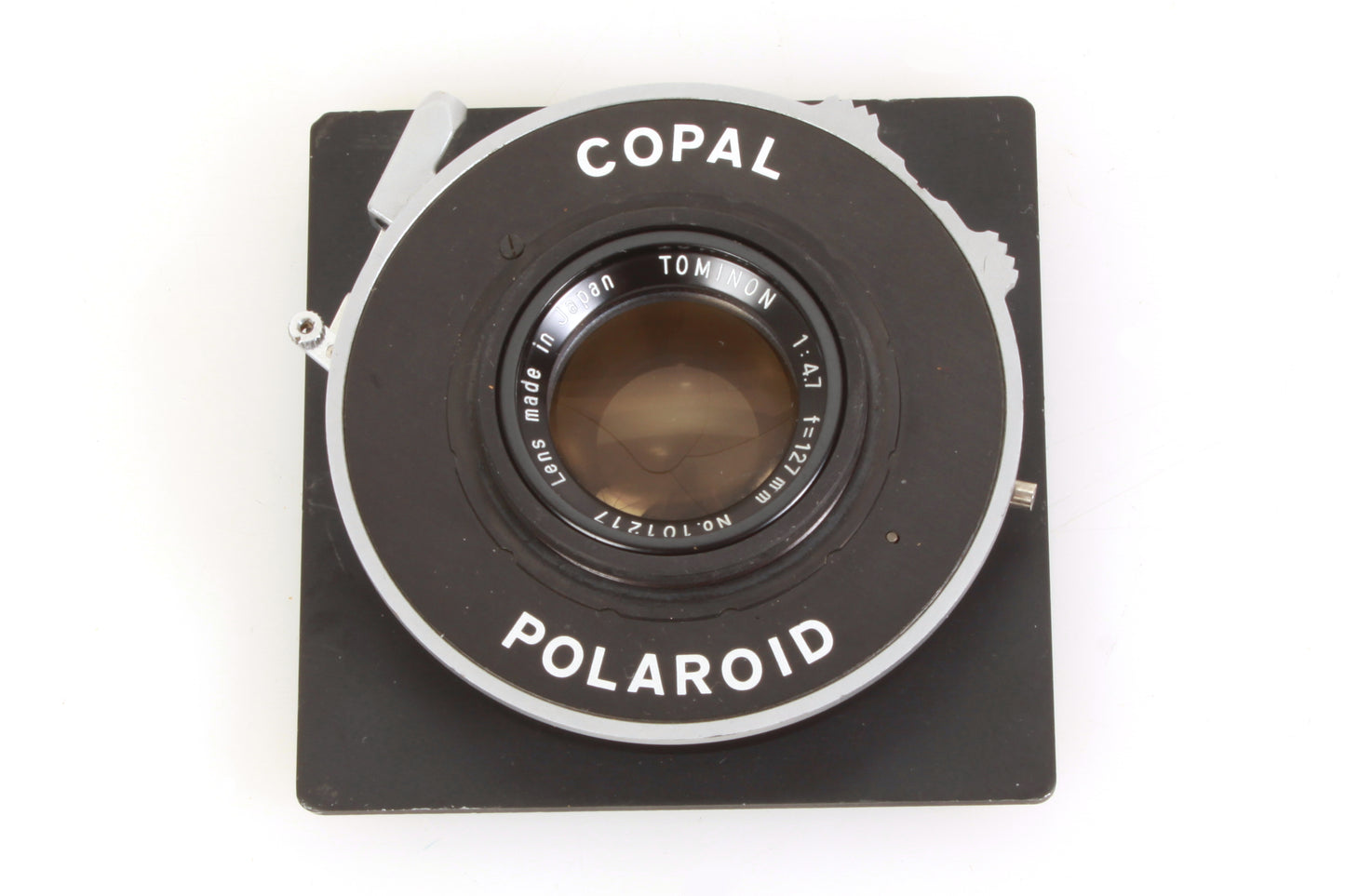 Tominon 127mm f4.7 Lens in Polaroid Copal Shutter w/ 3 5/8 Board