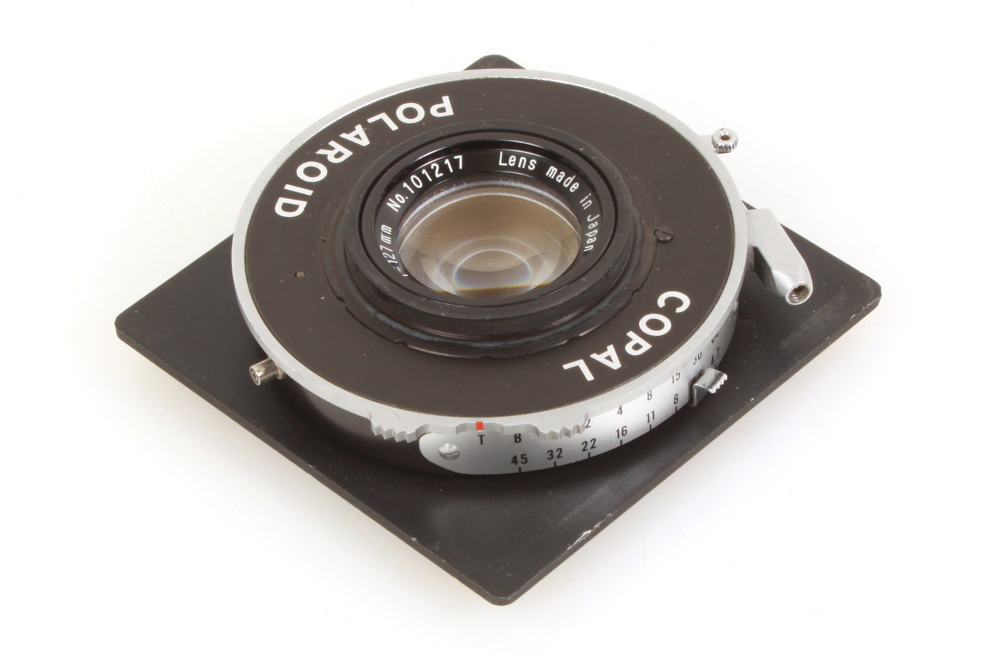 Tominon 127mm f4.7 Lens in Polaroid Copal Shutter w/ 3 5/8 Board