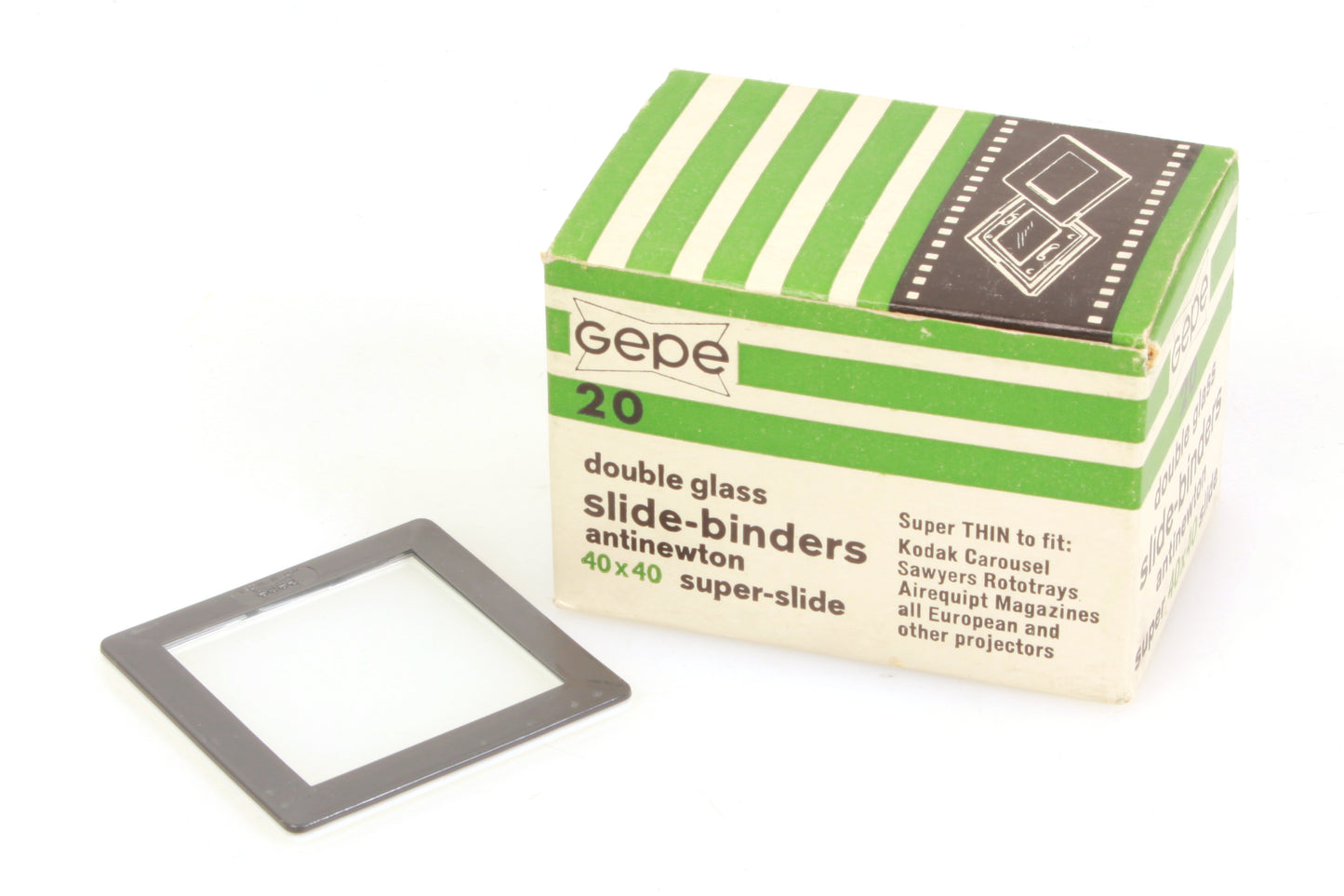 GEPE Box 20x Anti Newton Vintage 40 x 40 Super Slide Binders Double Glass