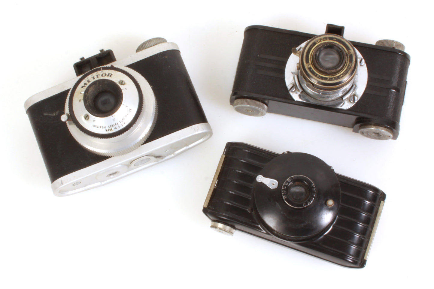 Vintage Camera Collection - Lot of 3 - Meteor, Argus, Bullet - As Is