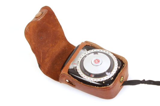Vintage General Electric Light Meter Prop/Display w/ Leather Case