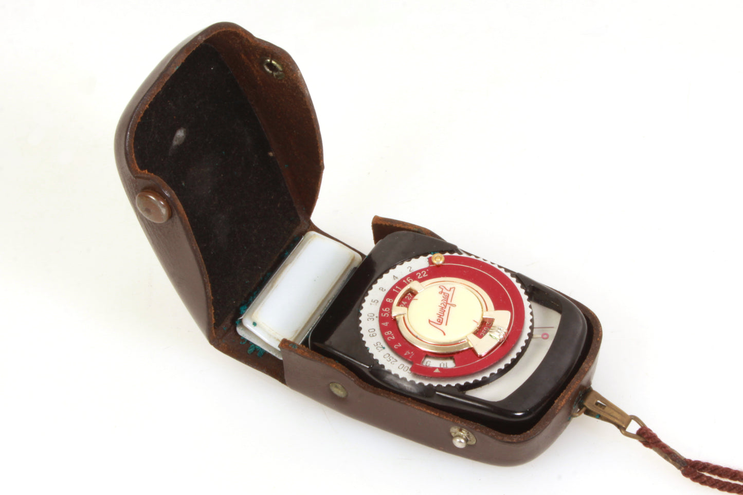 Vintage Light Meter in Leather Case - Prop/Display
