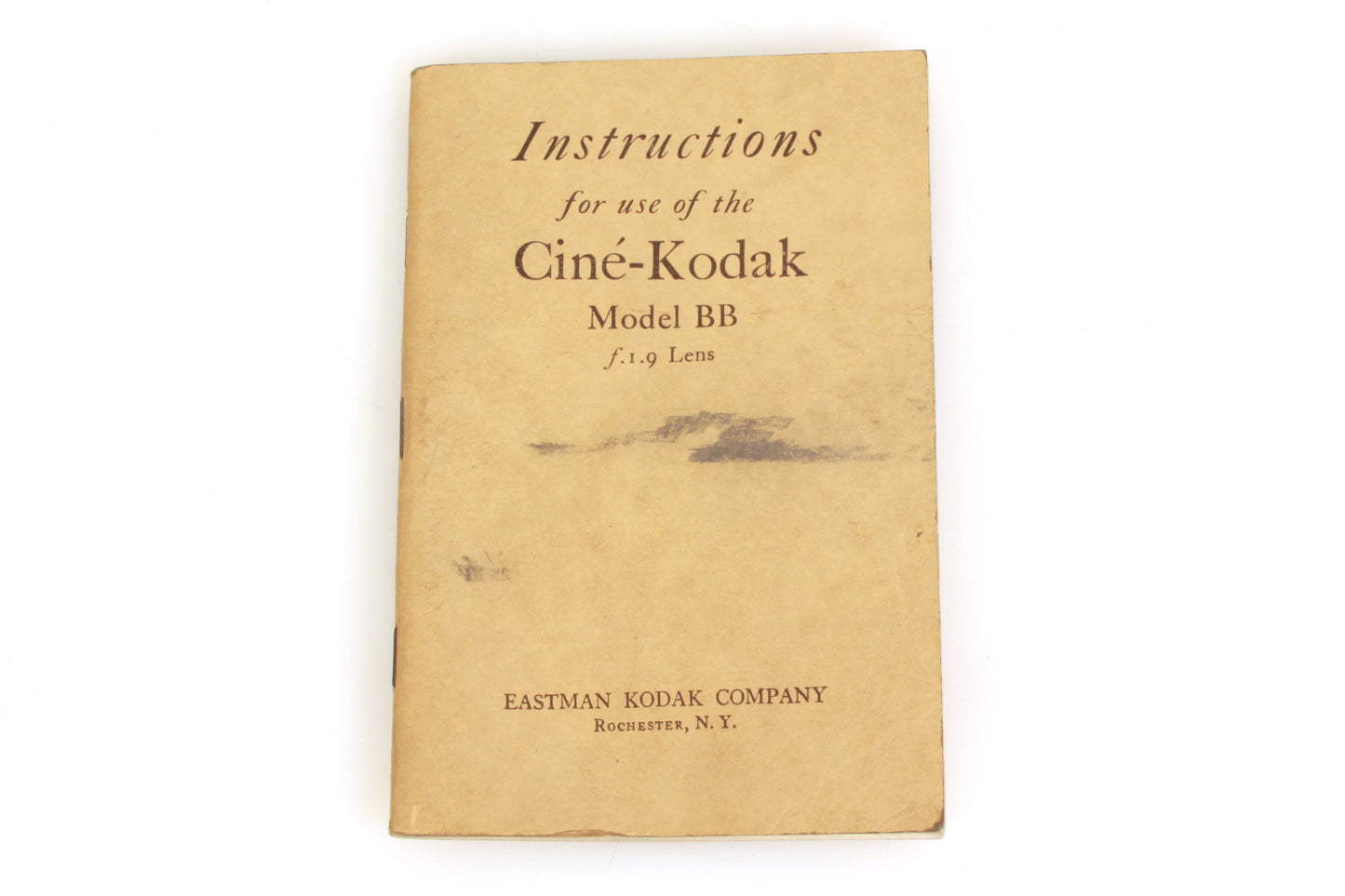 Kodak Cine Model BB Movie Camera Instructions