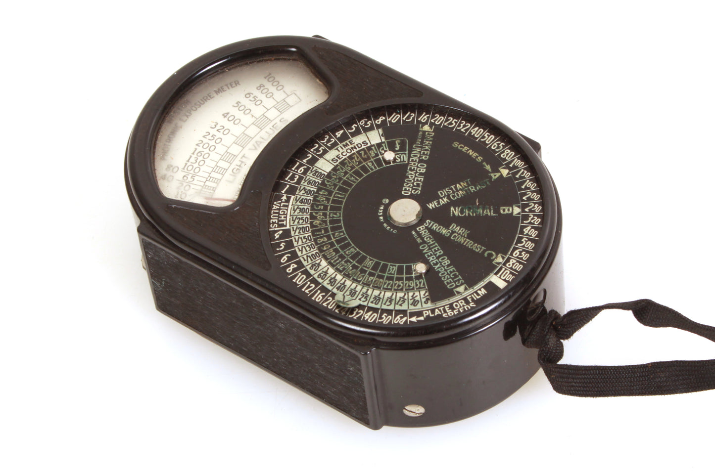 Vintage Bakelite Weston Light Meter in Case w/ Instruction Manual - Prop/Display