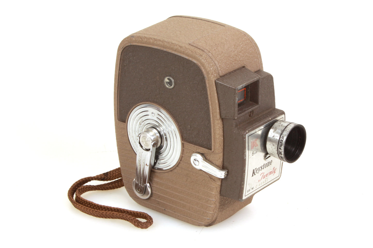 Keystone Twenty K-20 8mm Art Deco Movie Camera w/ Wrist Strap & Manual