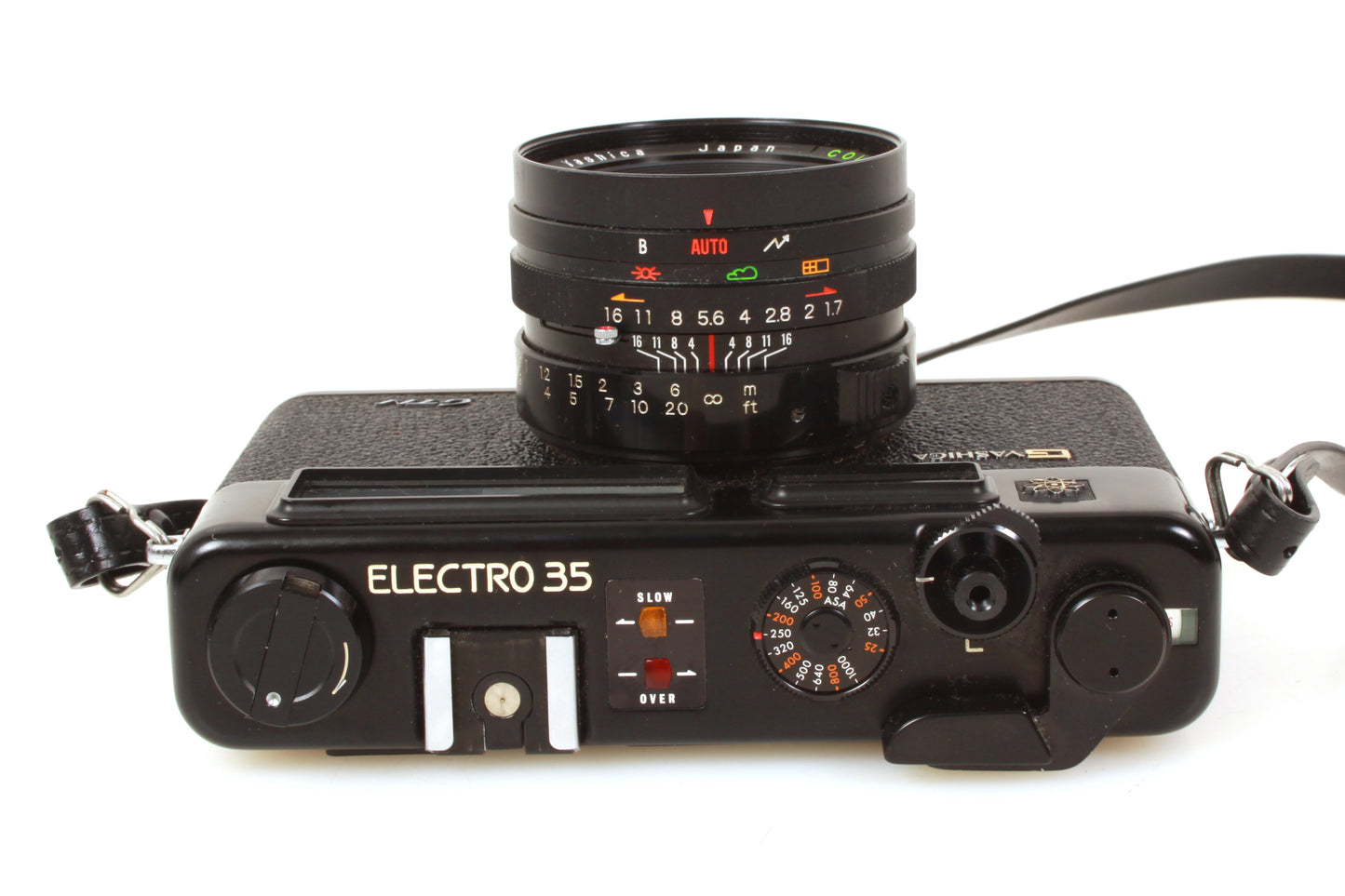 Yashica Electro 35 Rangefinder Camera Black w/ Case Strap Manual