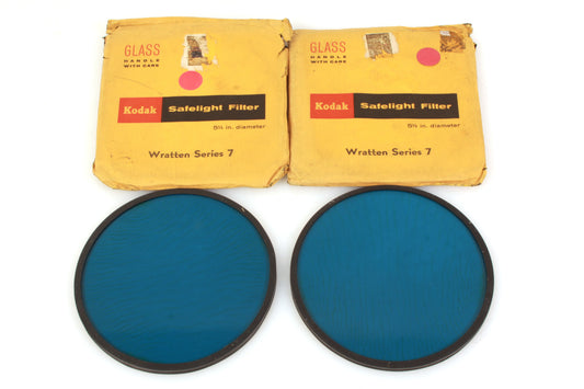 Vintage Kodak Safelight Filter 5 1/2 Inch Diameter Wratten Series 7 - Set of 2
