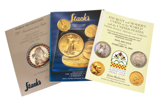Stacks Auction Catalog U.S. Coins Medals and Paper Money Feb/March/Oct 2005 (3)