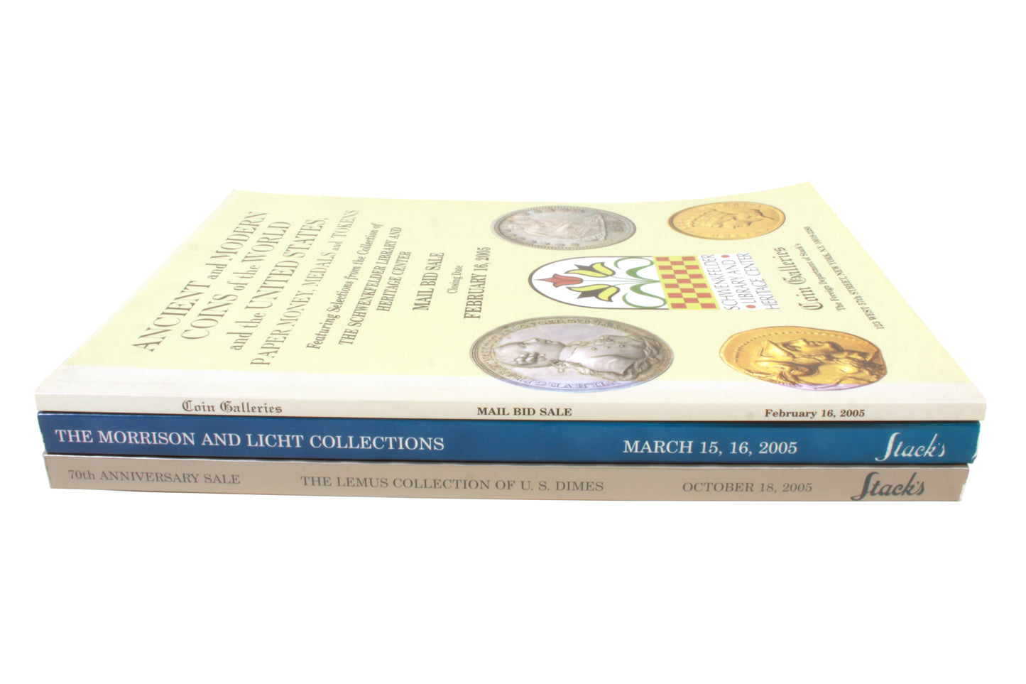 Stacks Auction Catalog U.S. Coins Medals and Paper Money Feb/March/Oct 2005 (3)