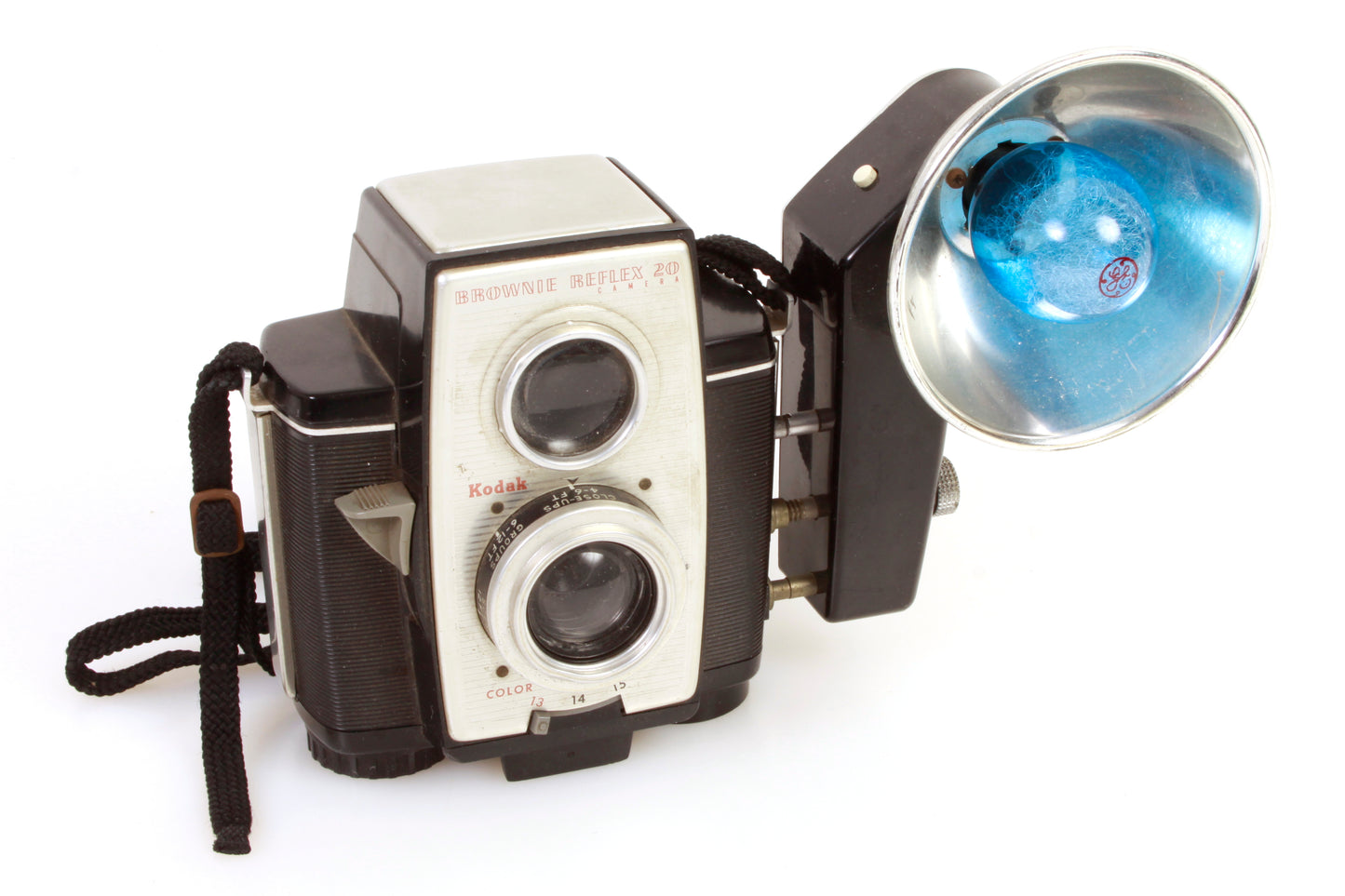 Kodak Brownie Reflex 20 Art Deco Twin Lens Camera w Flash & Manual