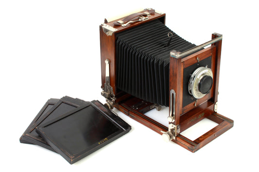 Gundlach Korona Pictorial Vintage 5x7 View Wooden Film Camera w/ 3 5x7 Holders