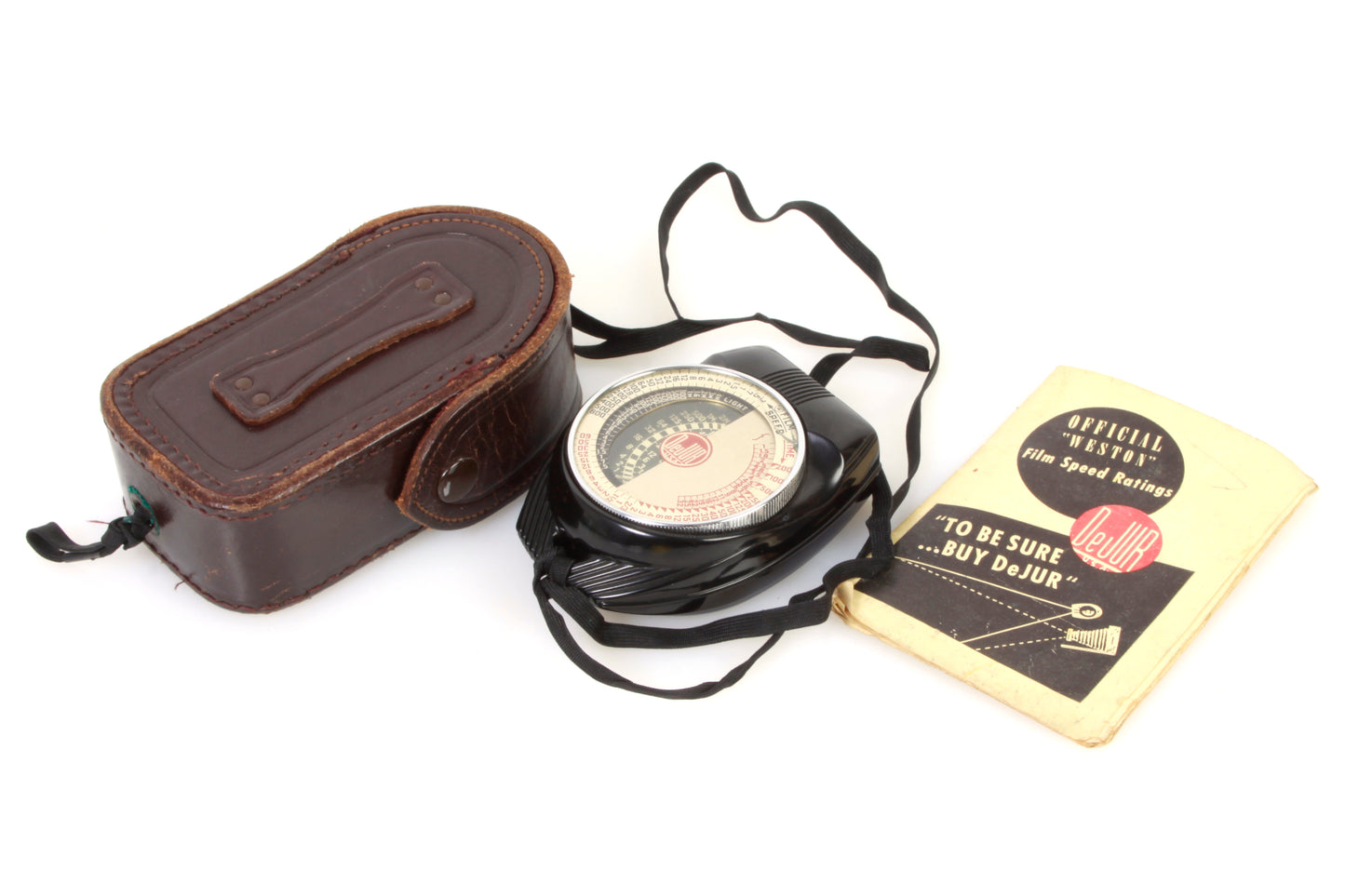 Vintage DeJur Model 40 Light Meter w/ Case & Manual - Prop/Display