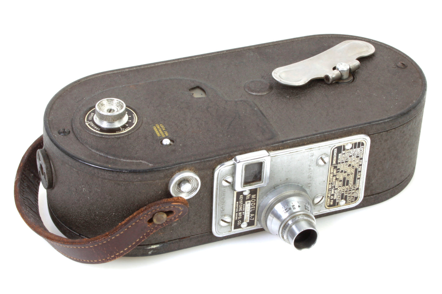 Keystone Model A-7 16mm Camera with Wollensak f/2.5 Cine Velostigmat 1 inch Focus Lens PROP/ DISPLAY
