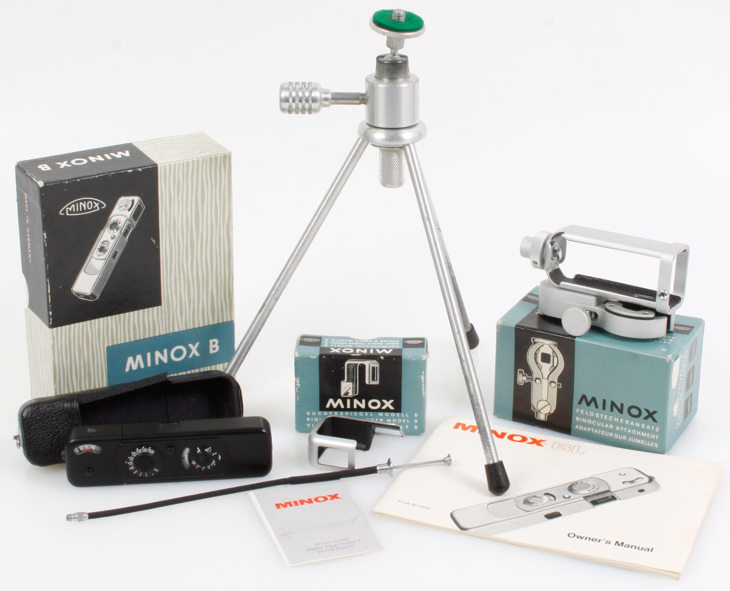 James Bond Camera Minox Black Model B Film Camera w/ Accs