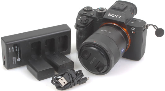 Sony A 7R Mirrorless Camera w/ 55mm f/1.8 Lens, Batteries, Charger