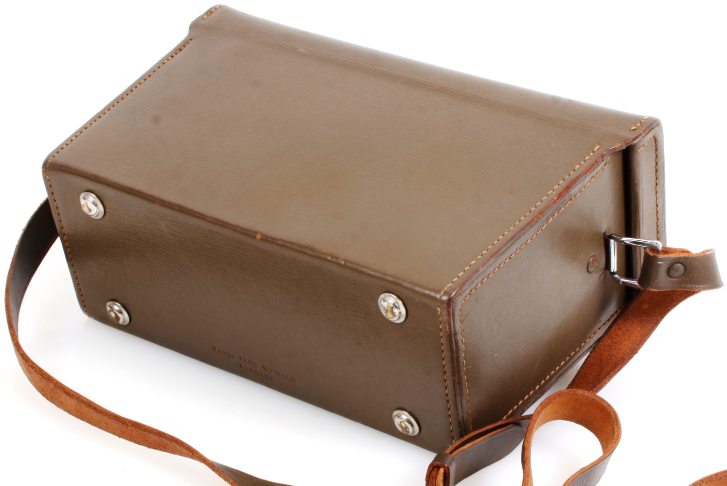 Leica Camera Case Hard Leather Olive Green w/ Strap