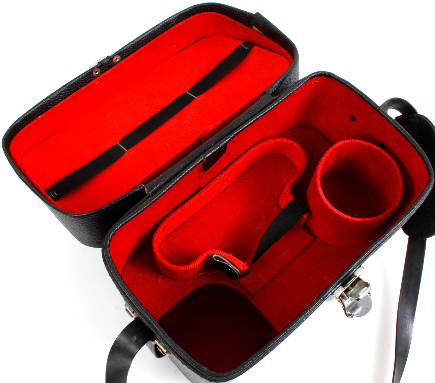 Vintage Camera Case Hard Black Leather