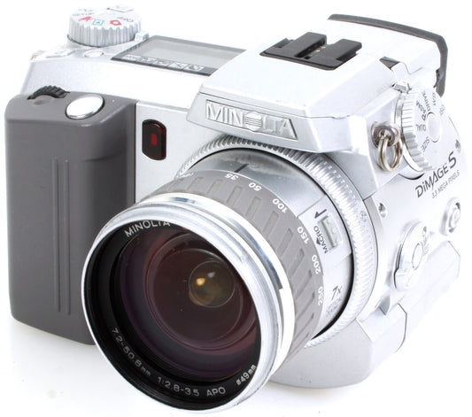 Minolta Dimage 5 Camera w/ Lens Silver Tested